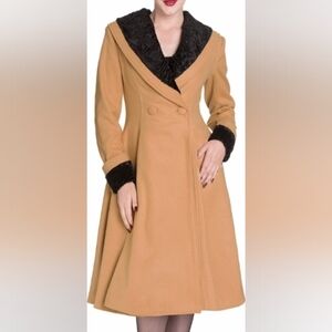 Hell Bunny Camel Yellow 40s Style Coat